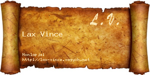 Lax Vince névjegykártya