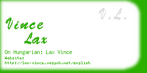 vince lax business card